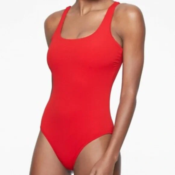 Athleta Cloudbreak Rib Scoop One Piece Women’s Red Swimsuit Size XS - Picture 1 of 8